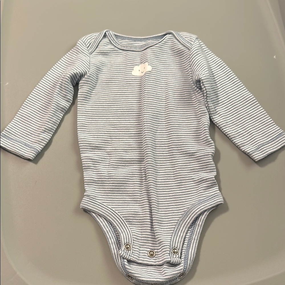 Striped Blue Baby Onesie